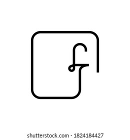 Facebook mono line icon, continuous line Facebook symbol vector illustration