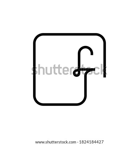 Facebook mono line icon, continuous line Facebook symbol vector illustration