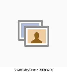 Facebook photos Icon Vector. social media User Interface Sign, person Flat Illustration. FB people UI Symbol. 2016 Design