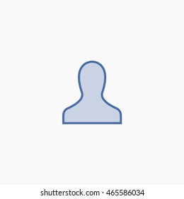Facebook Profile Icon Vector. Social Media User Interface Sign, Person Flat Illustration. FB People UI Symbol. 2016 Design