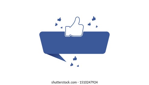 Facebook thumb up like symbol blue new black vector illustration banner approved recommended with thumbs up hand finger up symbol