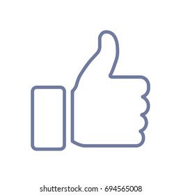 Facebook Thumbs Up Icon. Modern Design. Vector Illustration. EPS10.