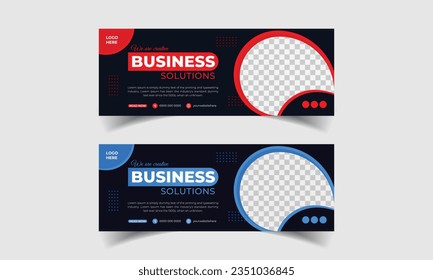 Plantilla de diseño de banners de la portada de la línea de tiempo de Facebook para una organización de negocios o de marketing. Diseño de portada de Facebook para marketing y promoción de empresas digitales.