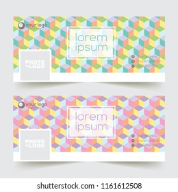 facebook timeline cover with cubic element 