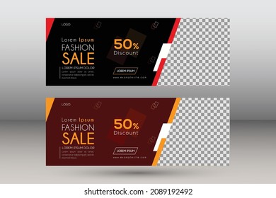 Facebook timeline cover fashion sale design promotional discount ads web banner template background