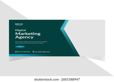 Facebook web banner vector template design for professional digital marketing agency business