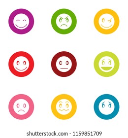 Facecheck icons set. Flat set of 9 facecheck vector icons for web isolated on white background