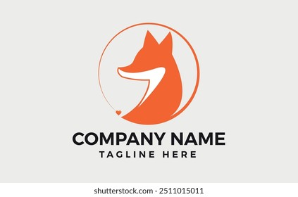 Frente a Fox Head Logo Design. Diseño de logotipo de cabeza de lobo simple deportivo. Ilustración vectorial.