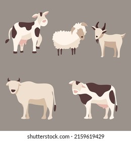 Faceless Animal Qurban Flat Design Vector Collection