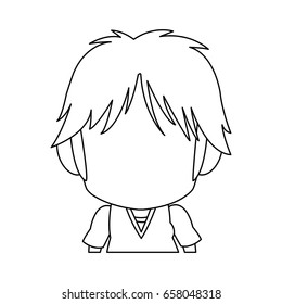 faceless anime tennager hair style contour