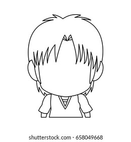 faceless anime tennager hair style contour
