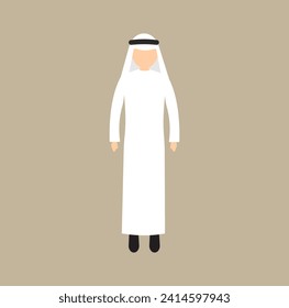 Faceless Arab Man character vector illustration