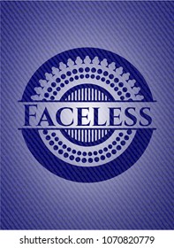  Faceless badge with jean texture