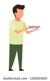 faceless boy barbecue grill