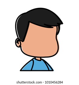Faceless boy cartoon