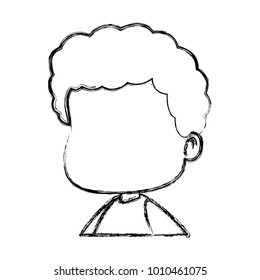 Faceless boy cartoon