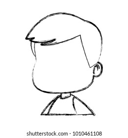 Faceless boy cartoon