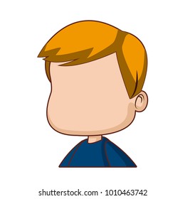 Faceless boy cartoon