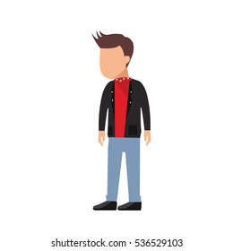 Faceless boy character vector illustration template