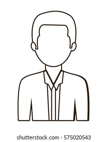 faceless businessman portraiticon image simple black line vector illustration design 