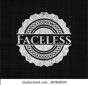 Faceless chalk emblem written on a blackboard