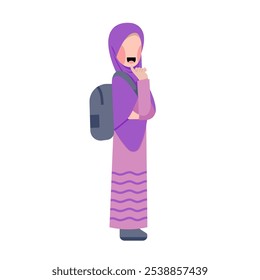 Faceless Character Of Hijab Student
