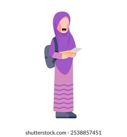 Faceless Character Of Hijab Student