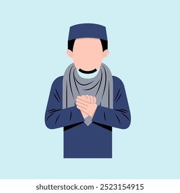 Faceless Character Of Muslim Man