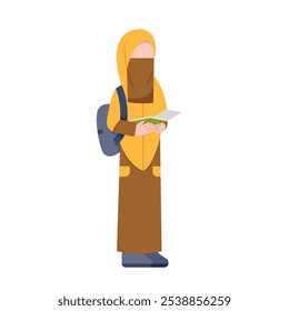 Personagem Sem Rosto De Estudante Do Niqab