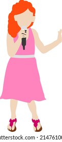 Faceless Child Singer with Curly Red Hair