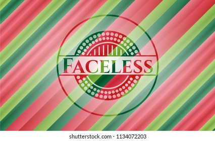 Faceless christmas colors style emblem.