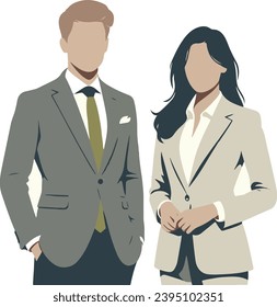 Trabajadores corporativos sin rostro. Vestido con traje.