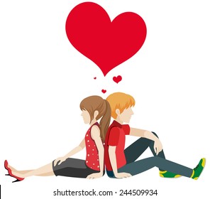 Faceless couple on a white background