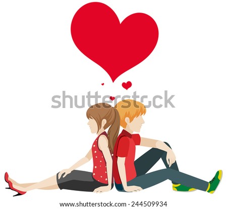 Faceless couple on a white background