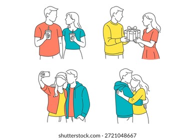 Faceless Couples Enjoying Romantic Activities Together
