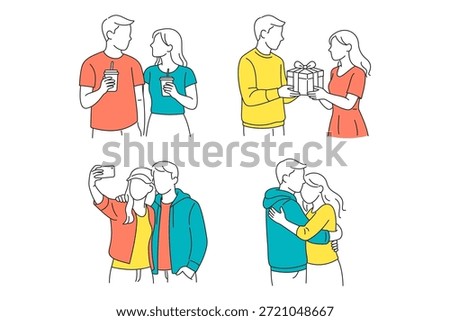 Faceless Couples Enjoying Romantic Activities Together