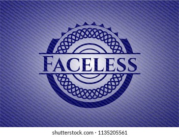Faceless emblem with denim high quality background