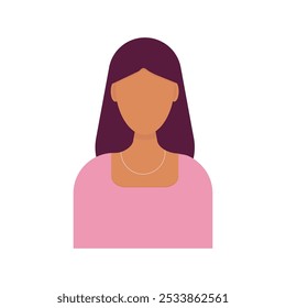 Faceless female avatar on isolated background. Vector illustration. EPS 10.