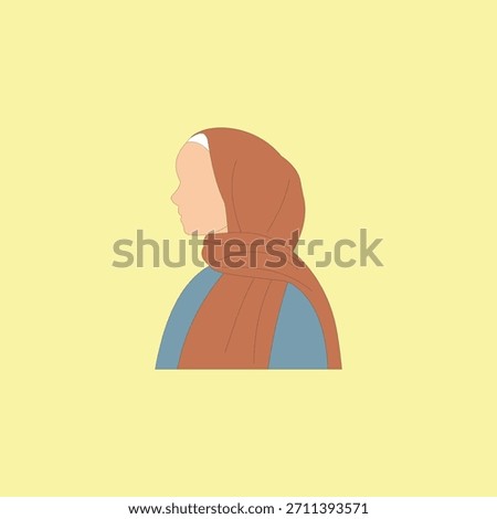 Faceless female with headscarf vector illustration. International Mother's day.