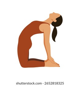 Faceless Flat Illustration of Woman in Yoga Poses