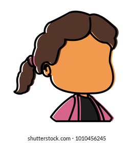 Faceless girl cartoon