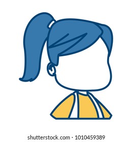 Faceless girl cartoon