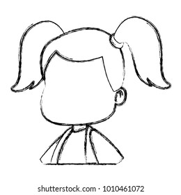 Faceless girl cartoon