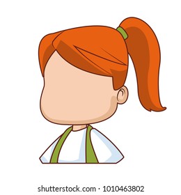 Faceless girl cartoon