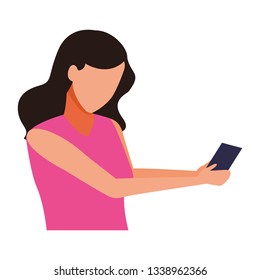 faceless girl smartphone