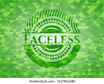 Faceless green mosaic emblem