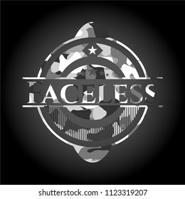 Faceless grey camo emblem