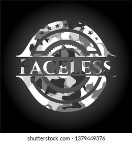 Faceless grey camo emblem