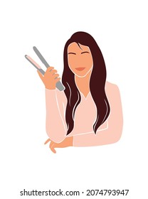 Faceless hairdresser woman. Beauty hair stylist with 
equipment. Modern vector illustration isolated on white background. 