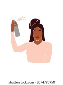 Faceless hairdresser woman. Beauty hair stylist with 
equipment. Modern vector illustration isolated on white background. 